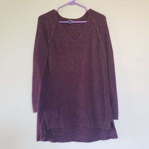 Purple Sweater Size M Extra Long Knitted